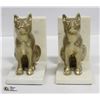 Image 1 : METAL AND MARBLE BOOKENDS (CATS)