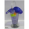 Image 1 : STUDIO ART GLASS COBALT BASKET