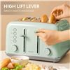 Image 3 : NEW PASTEL GREEN 4 SLOT TOASTER WITH BAGEL OPTION