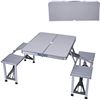 PORTABLE FOLDING SILVER PICNIC/FISHING TRIP TABLE