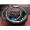 Image 1 : TWO BIKE TIRES/RIMS WITH ASST BIKE PARTS