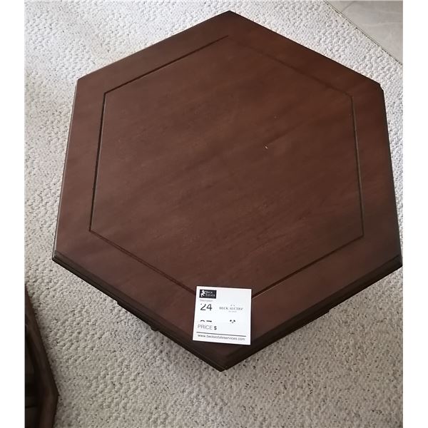 Hexagonal Wooden Side Table