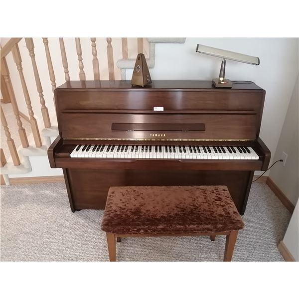 Yamaha Upright Piano w/ Metronome, Stool, Books, and Light
