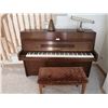 Image 1 : Yamaha Upright Piano w/ Metronome, Stool, Books, and Light