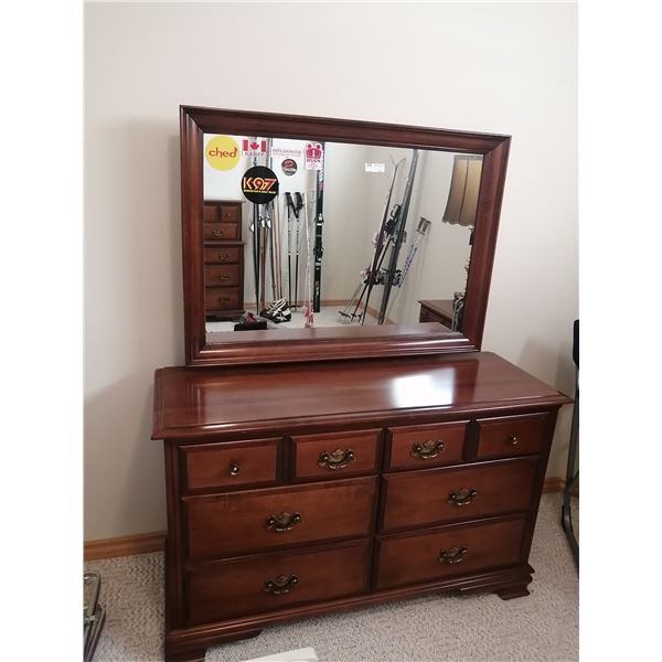 Vilas Chest of Drawers w/ Mirror, Side Table, and Lamp