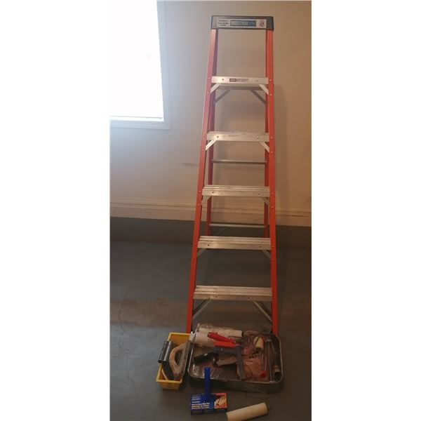 Industrial Lite 6' Step Ladder w/ Assorted Painting Supplies