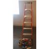 Image 1 : Industrial Lite 6' Step Ladder w/ Assorted Painting Supplies