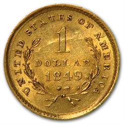 1849-1854' Gold Liberty $ 1 Dollar Gold Coin