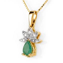 Necklace  0.50 ctw Diamond Emerald