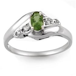 Ring 0.42 ctw Diamond Green Tourmaline