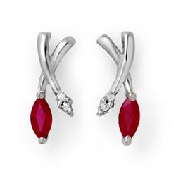 .75 ctw Ruby Diamond Earrings