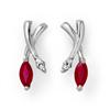 Image 1 : .75 ctw Ruby Diamond Earrings