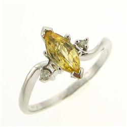 .29 ctw Citrine Diamond Ring