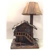 Image 1 : Rustic wooden log cabin lamp - handcrafted