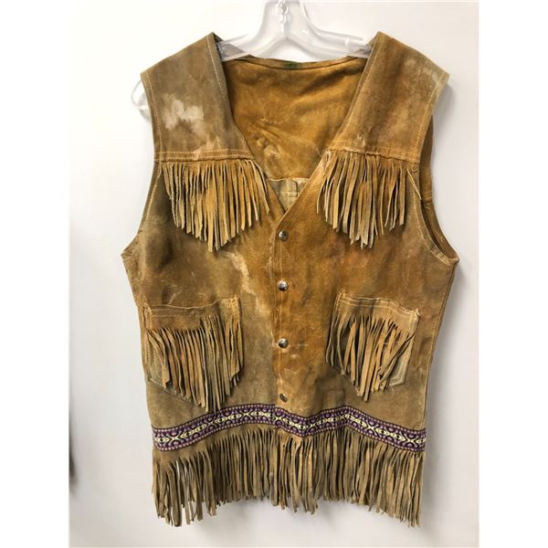 Vintage Buckskin vest w/ tassels