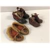 Image 2 : 3 vintage pairs of child's handmade moccasins & leather shoes
