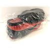 Image 1 : Pair of handcrafted fur-lined moccasins - black & red, size 9 (Made at Hutterite Colony Manitoba Can