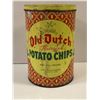 Image 1 : 1940s/1950s Old Dutch Flavourized Potato Chips collectors tin - 11 1/2in tall x 7 1/2in diameter