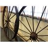 Image 2 : 2 large antique metal wagon/carriage wheels - approx. 4ft diameter