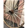Image 2 : Antique wooden wagon wheel w/ metal hubs & banding - approx. 3 1/2ft diameter