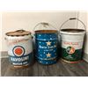 Image 1 : Group of 3 5 Gallon collectors motor oil cans - North Star Oil Limited/ BA & Havoline