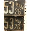 Image 2 : Matched pair of 1926 Manitoba Canada automobile license plate set