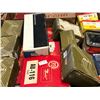 Image 2 : Box of vintage automotive parts - oil seal/ thermostat/ lifter/ switches/ ball bearings etc. much mo