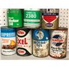 Image 2 : Group of 9 assorted 1 Quart & 1 L motor oil collectors cans - Red Indian/ Mobil Oil/ Co-op etc.