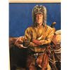 Image 2 : Framed acrylic on board "Fur Trapper Leaning Against His Horse" painting - approx. 17in x 22in