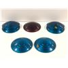 Image 1 : Group of 7 antique glass lantern lenses - 6 blue/ 1 red
