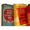 Image 2 : Group of 3 early 1900s Linseed Oil collectors tins