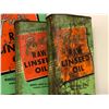 Image 2 : Group of 3 early 1900s Pure Ray Linseed Oil collectors tins