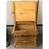 Image 2 : Vintage wooden J. H. Brandy Co. Ltd. wholesale egg merchants wooden crate w/ lid