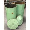 Image 2 : 2 early 1900s large tin flour bins w/ lids