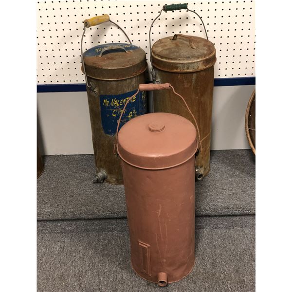 Group of 3 antique gravity cream separators