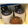 Image 2 : Group of 3 antique stoneware crocks - 2 jugs & 1 lidded cream crock (no markings)