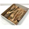 Image 1 : Box of 12 vintage wooden kitchen tools - wooden spoons/ forks/ tiny rolling pin/ wooden pestles