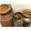 Image 2 : Group of 4 assorted cream cans w/ lids