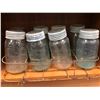 Image 2 : Group of 8 antique Crown glass canning jars w/ metal canning rack