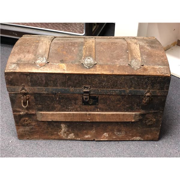 Antique dome top shipping trunk