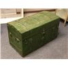 Image 3 : Antique dome top shipping trunk - painted green