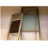Image 1 : 2 antique washboards - Economy wood w/ glass and Columbus wood w/ metal