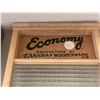 Image 2 : 2 antique washboards - Economy wood w/ glass & National No.12 wood w/ metal