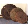 Image 1 : Group of 3 large vintage saw blades - 25in diameter/ 21in diameter & 17 1/2in diameter