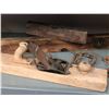 Image 2 : Group of 7 vintage tools - 2 wooden levels/ block plane/ shovel head etc.