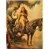 Image 2 : Lacquered "Woman on Horse" wall hanging & wooden carving wall hanging