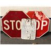 Image 1 : Group of 3 vintage & modern road signs - 2 Stop signs & 1 No Parking Anytime sign