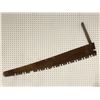 Image 1 : Approx. 4ft long antique Woodsman Timber metal w/ wood handle crosscut saw