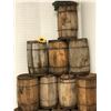 Image 2 : Group of 13 vintage wooden barrels w/ metal banding