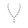 Image 1 : BARANOF: Natural Pigeon Blood Ruby and Diamond Necklace Set in 18K Whte Gold
